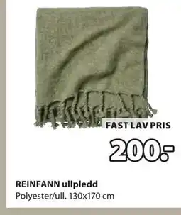 JYSK REINFANN ullpledd tilbud