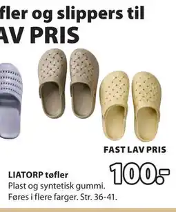JYSK LIATORP tøfler tilbud