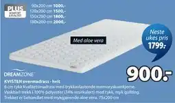 JYSK KVISTEN overmadrass - hvit tilbud