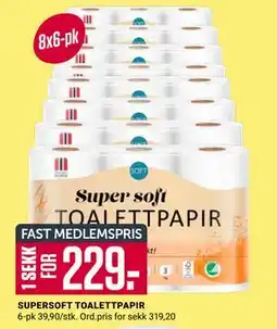 Europris SUPERSOFT TOALETTPAPIR, Medlemspris tilbud