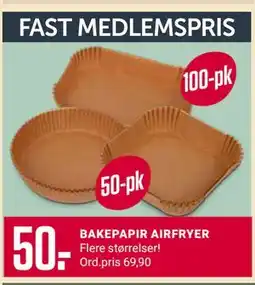Europris BAKEPAPIR AIRFRYER, Medlemspris tilbud