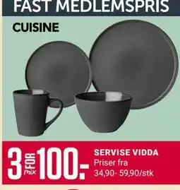 Europris SERVISE VIDDA, Medlemspris tilbud