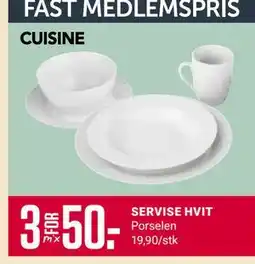 Europris SERVISE HVIT, Medlemspris tilbud