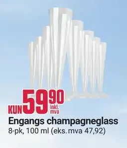 Europris Engangs champagneglass tilbud