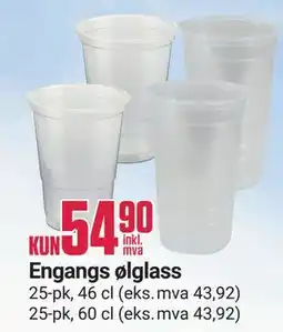 Europris Engangs ølglass tilbud