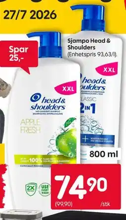 Rusta Sjampo Head & Shoulders tilbud
