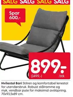 Rusta Hvilestol Bari tilbud