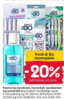 Rusta Fresh & Go munnpleie tilbud