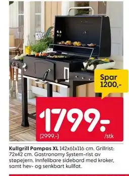 Rusta Kullgrill Pampas XL tilbud