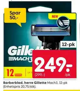 Rusta Barberblad, herre Gillette Mach3, 12-pk tilbud