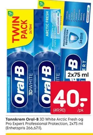 Rusta Tannkrem Oral-B tilbud