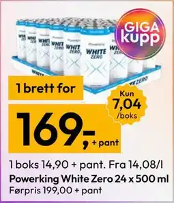 Gigaboks Powerking White Zero 24 x 500 ml tilbud