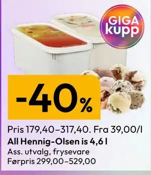 Gigaboks All Hennig-Olsen is 4,6 l tilbud