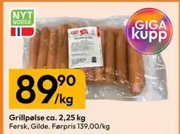 Gigaboks Grillpølse ca. 2,25 kg tilbud
