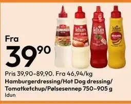 Gigaboks Hamburgerdressing/Hot Dog dressing/ Tomatketchup/Pølsesennep 750–905 g tilbud