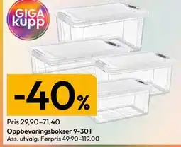 Gigaboks Oppbevaringsbokser 9-30 l tilbud