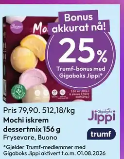 Gigaboks Mochi iskrem dessertmix 156 g tilbud