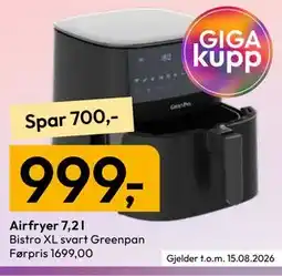 Gigaboks Airfryer 7,2 l tilbud