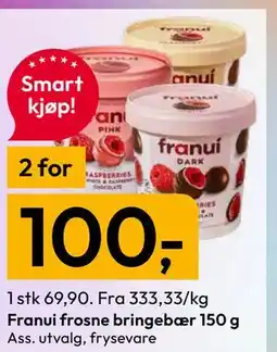 Gigaboks Franui frosne bringebær 150 g tilbud