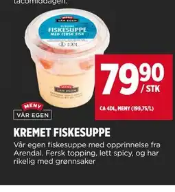 Meny KREMET FISKESUPPE tilbud