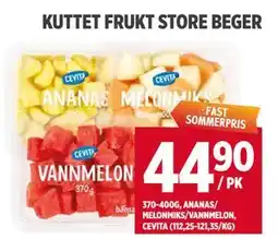 Meny KUTTET FRUKT STORE BEGER tilbud