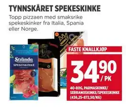 Meny TYNNSKÅRET SPEKESKINKE tilbud