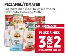 Meny PIZZAMEL/TOMATER tilbud