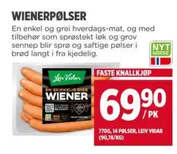 Meny WIENERPØLSER tilbud
