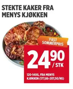 Meny STEKTE KAKER FRA MENYS KJØKKEN tilbud