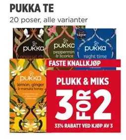 Meny PUKKA TE tilbud