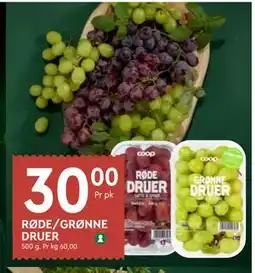 Coop Mega RØDE/GRØNNE DRUER tilbud
