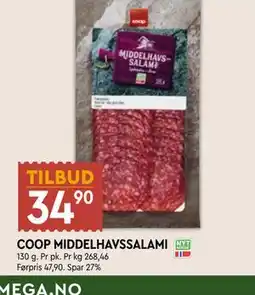 Coop Mega COOP MIDDELHAVSSALAMI tilbud