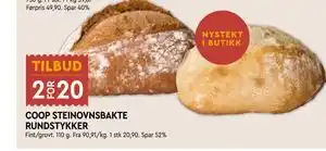 Coop Mega COOP STEINOVNSBAKTE RUNDSTYKKER tilbud