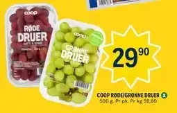 Coop Prix COOP RØDE/GRØNNE DRUER tilbud
