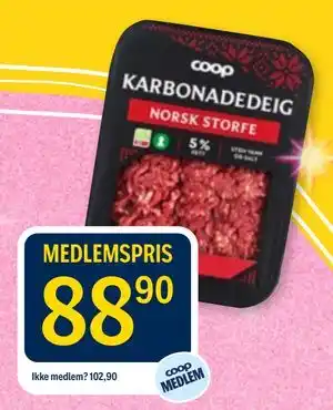 Coop Prix Coop Karbonadedeig tilbud