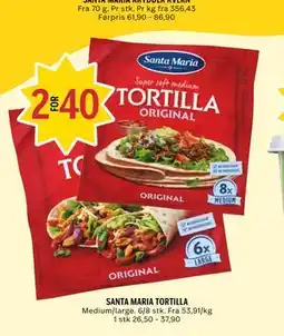 Coop Prix SANTA MARIA TORTILLA tilbud