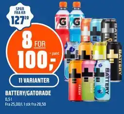 Coop Obs BATTERY/GATORADE tilbud