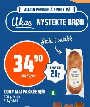 Coop Obs COOP MATPAKKEBRØD tilbud