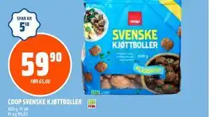 Coop Obs COOP SVENSKE KJØTTBOLLER tilbud