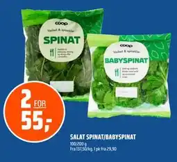 Coop Obs SALAT SPINAT/BABYSPINAT tilbud