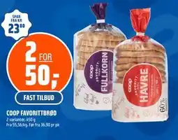 Coop Obs COOP FAVORITTBRØD tilbud