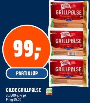 Coop Obs GILDE GRILLPØLSE tilbud