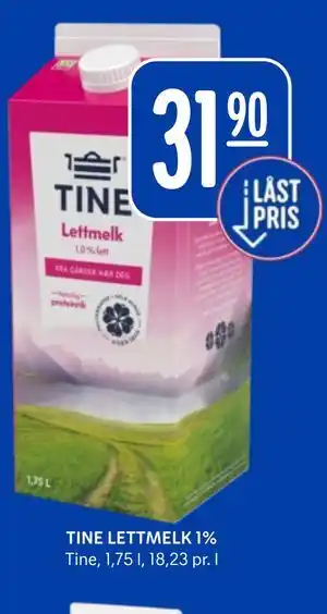 Rema 1000 TINE LETTMELK 1% tilbud