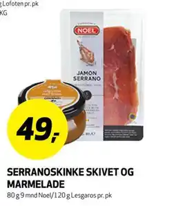 Bunnpris SERRANOSKINKE SKIVET OG MARMELADE tilbud