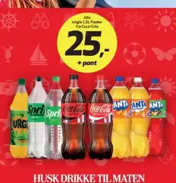 Bunnpris Alle single 1,5L flasker fra Coca-Cola tilbud