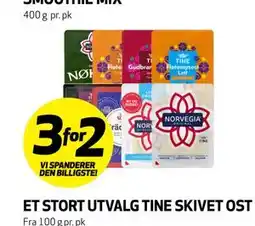 Bunnpris ET STORT UTVALG TINE SKIVET OST tilbud