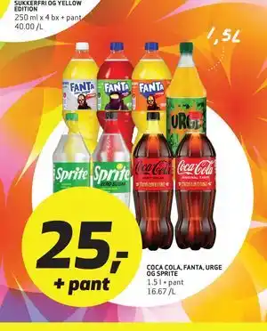 COCA COLA, FANTA, URGE OG SPRITE