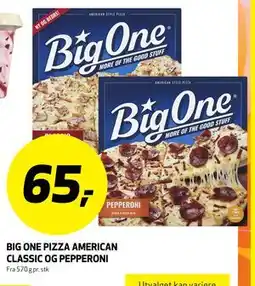 Bunnpris BIG ONE PIZZA AMERICAN CLASSIC OG PEPPERONI tilbud
