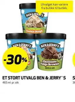 Bunnpris ET STORT UTVALG BEN & JERRY`S tilbud