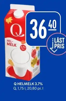 Rema 1000 Q HELMELK 3.7% tilbud